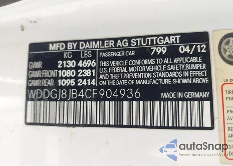 2012 Mercedes-Benz C 350 Sport 4Matic from USA, damaged, VIN WDDGJ8JB4CF904936